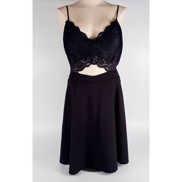 Rue21 Dresses & Skirts - NWT Black Lace Dress Spaghetti Straps XL Fit & Flare Whimsigoth Y2K Sexy Gothic